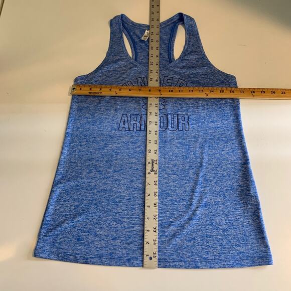 Under Armour Tank Top Womens S Small Blue Racerback Athletic Sleeveless Big Logo - Picture 5 of 9